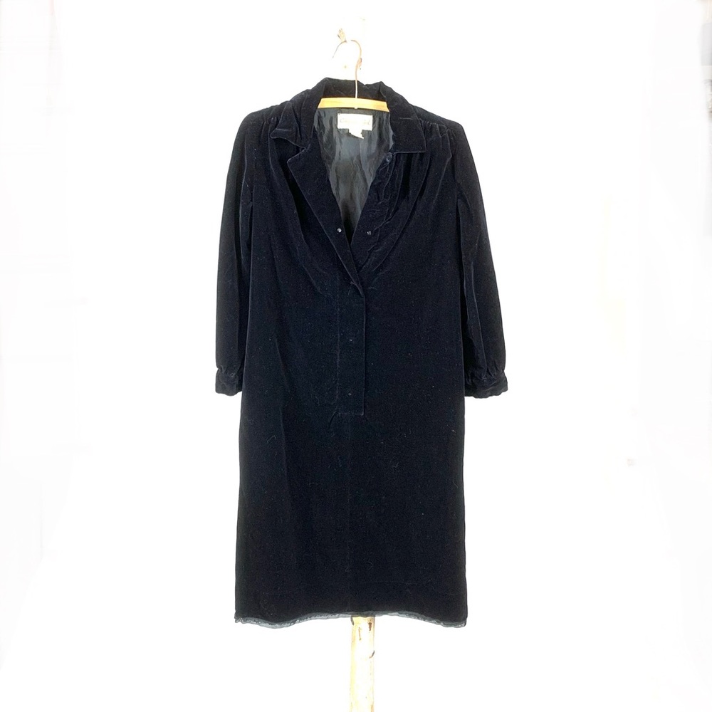 Vintage Black Velvet Oversized Dress